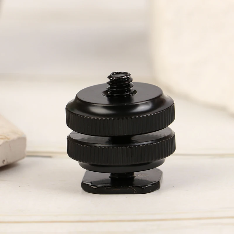 1/4 Hot Shoe Mount Phone Holder Dual Nut Cold Shoe Adapter Bracket For GoPro Hero Accessories For Canon Sony Nikon DSLR Camera