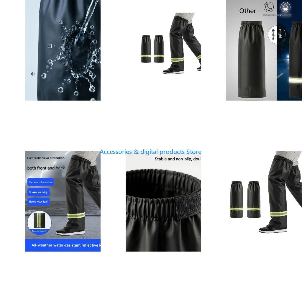77JD Reflective Waterproof Rain Gaiters for Lower Leg Coverage, 55 Pair with Fit for Cycling, Commuting, Walking, and Rain