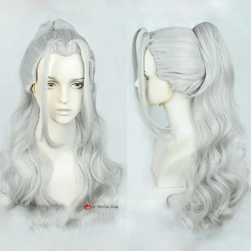 Ran Nagisa Wig Game Ensemble Stars ES Cosplay Wigs Silver Gray Long With Ponytail Clips Heat Resistant Synthetic Hair Anime Wig