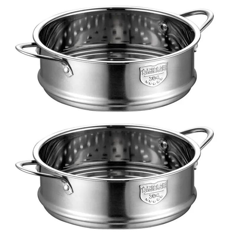 A69e2pcs 18Cm Thickening Food Steam Rack Stainless Steel Steamer With Double Ear For Soup Pot Milk Pot Kitchen Tools