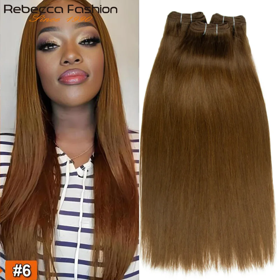 

#6 #8 Colored Straight Human Hair Bundles Malaysian Raw Virgin Remy Hair Weave Extensions Double Weft 12A Unprocessed Human Hair