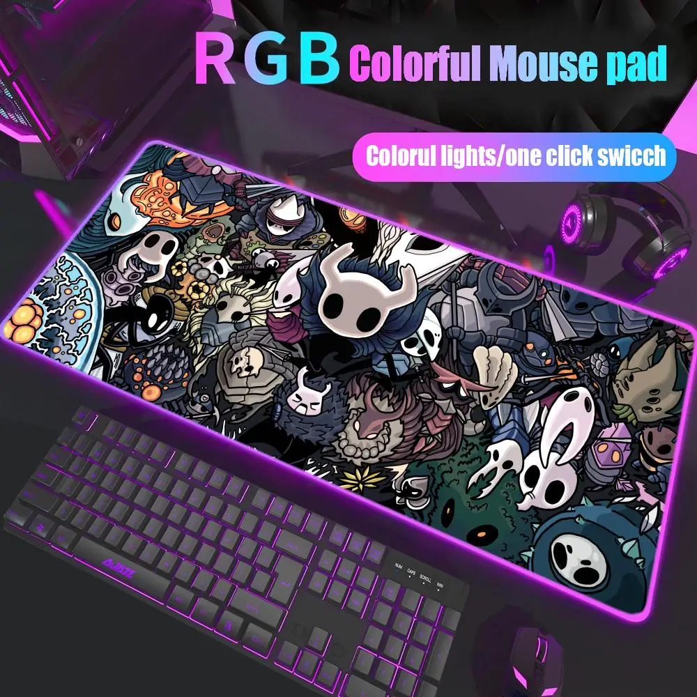 

Hollow Knight Mouse Pad Gamer Rgb Desk Mat Back Light Led Mousepad Setup Gaming Accessories Deskmat Big Mousepepad Backlight