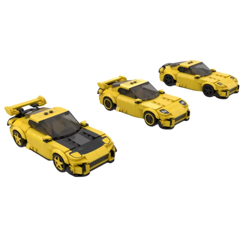 

MOC yellow car model - small particle assembled toy building blocks 267 pieces - tabletop decoration - suitable for all those wh