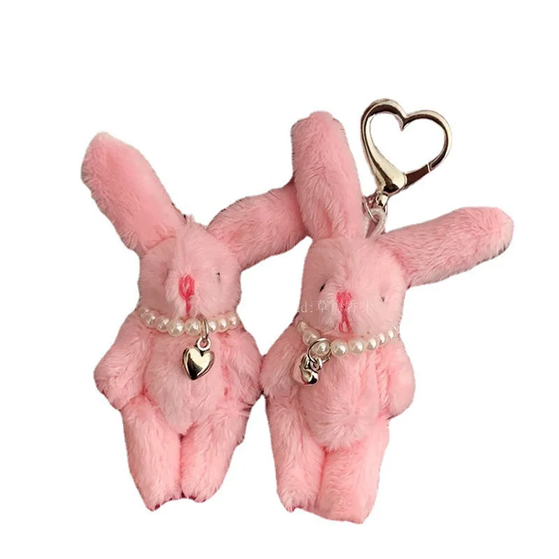 Brelok z kreskówkowym królikiem wypchane zwierzęta Mini Love Bunny tricket lalka damska torba brelok do kluczyków samochodowych dekoracja zawieszka na telefon komórkowy prezent