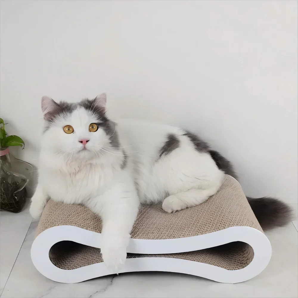 Cat Scratcher Cardboard Lounge Bed Scratching Pad Kitten House Durable Scratch Wear resistant Cat Toy Infinity Shape Curved