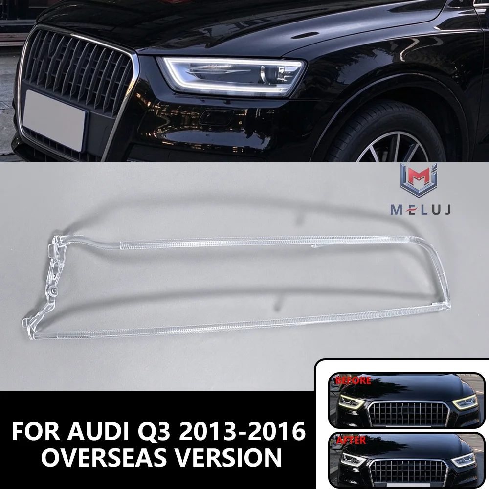 Fit For Audi Q3 2013-2016 Overseas Version DRL Light Guide Strip Daytime Running Light Tube Angel Eye Light Bar Car Accessories