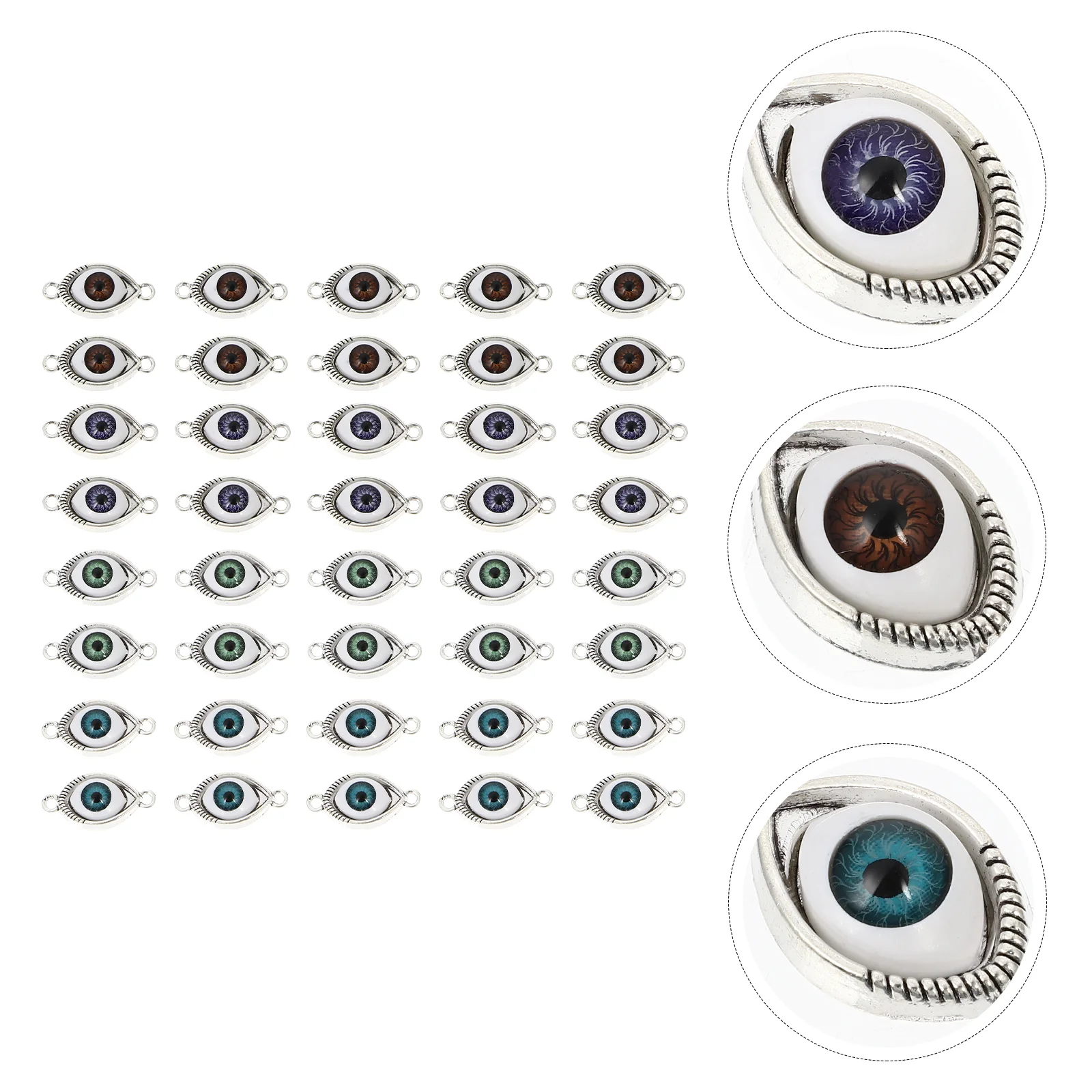 

40pcs Vintage Alloy Double Hanging Eye Pendant Charm for Bracelet Earrings Jewelry Making Crafts Silver Color