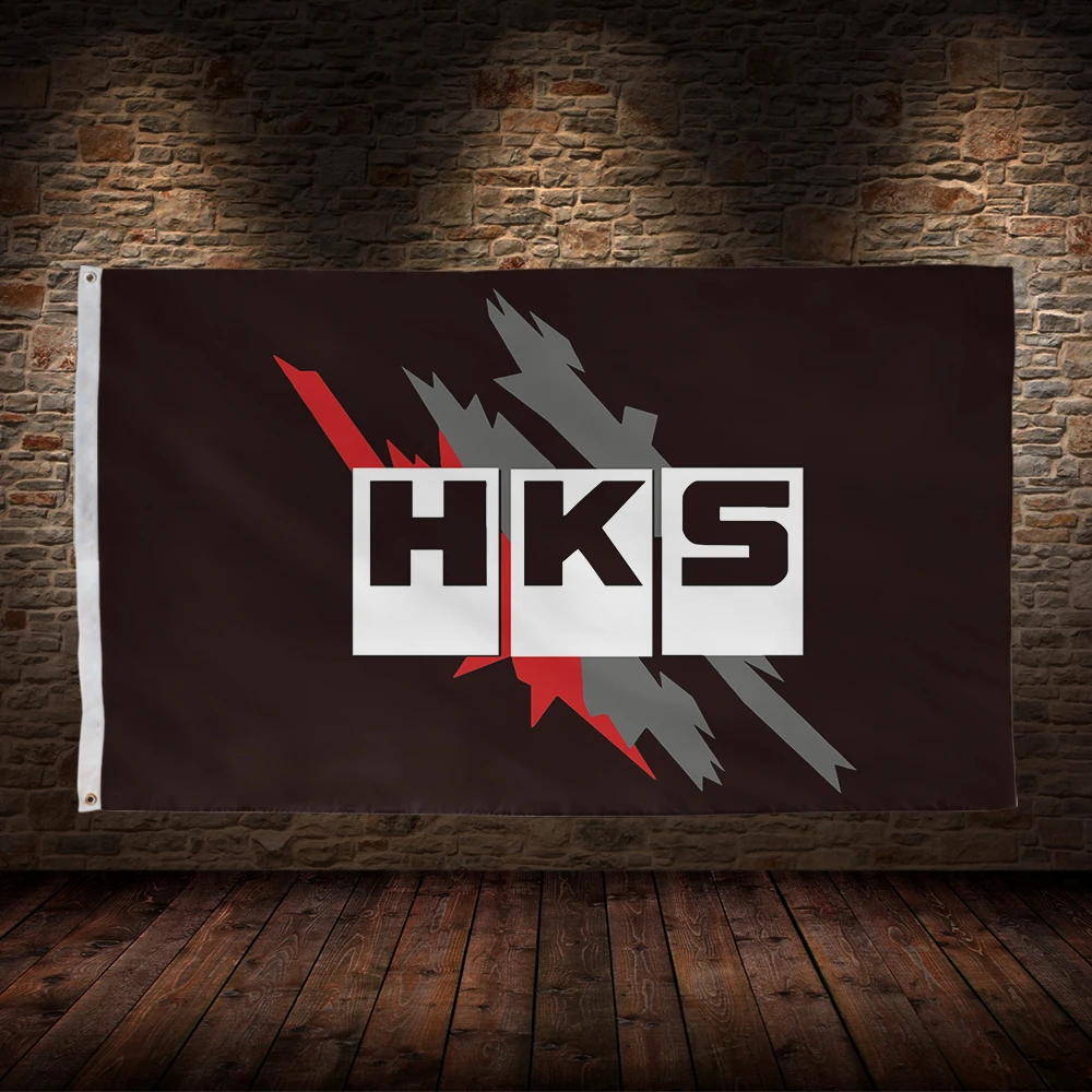 3x5 Ft H-HKSs Racing Flag bandiere per auto stampate in poliestere per la decorazione del Garage della stanza