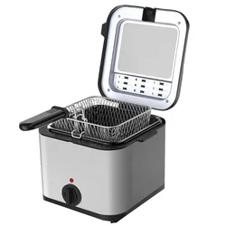 2.5L Household Stainless Steel Fryer 220V/1000W Integrated Self-heating Electric Fryer French Fries Machine You Tiao Machine