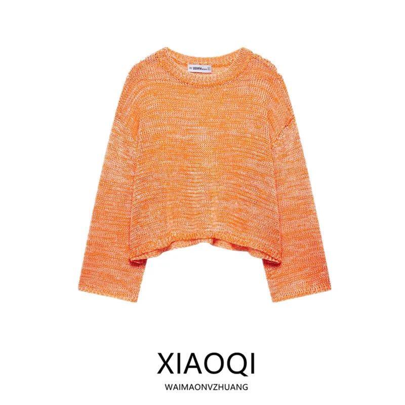 سترة نسائية محبوكة بأكمام طويلة جديدة لصيف 2025، أزياء عصرية متعددة الاستخدامات بتصميم كتف واحد مزخرف، طراز عملي بطول عادي