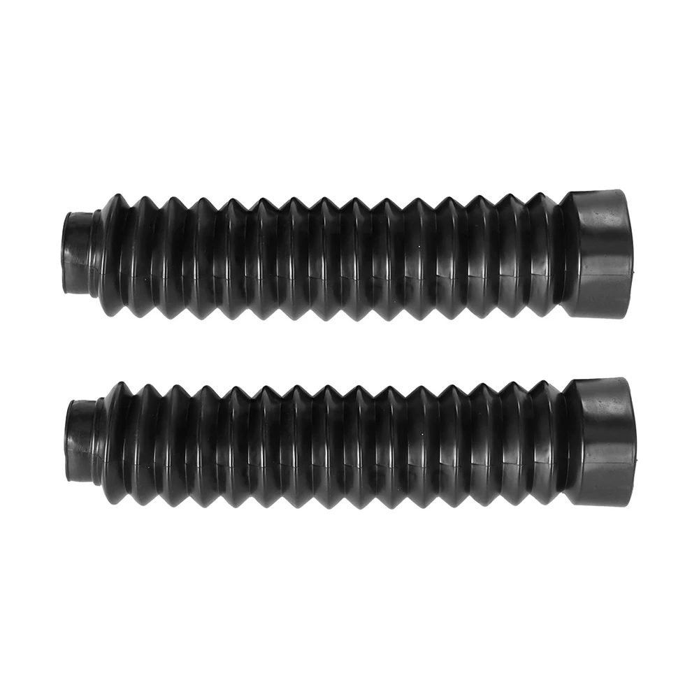 Black Motorcycle Rubber Front Fork Shock Absorbed Dust Proof Sleeve Protector Cover Damping Gaiters Gators Boots Universal