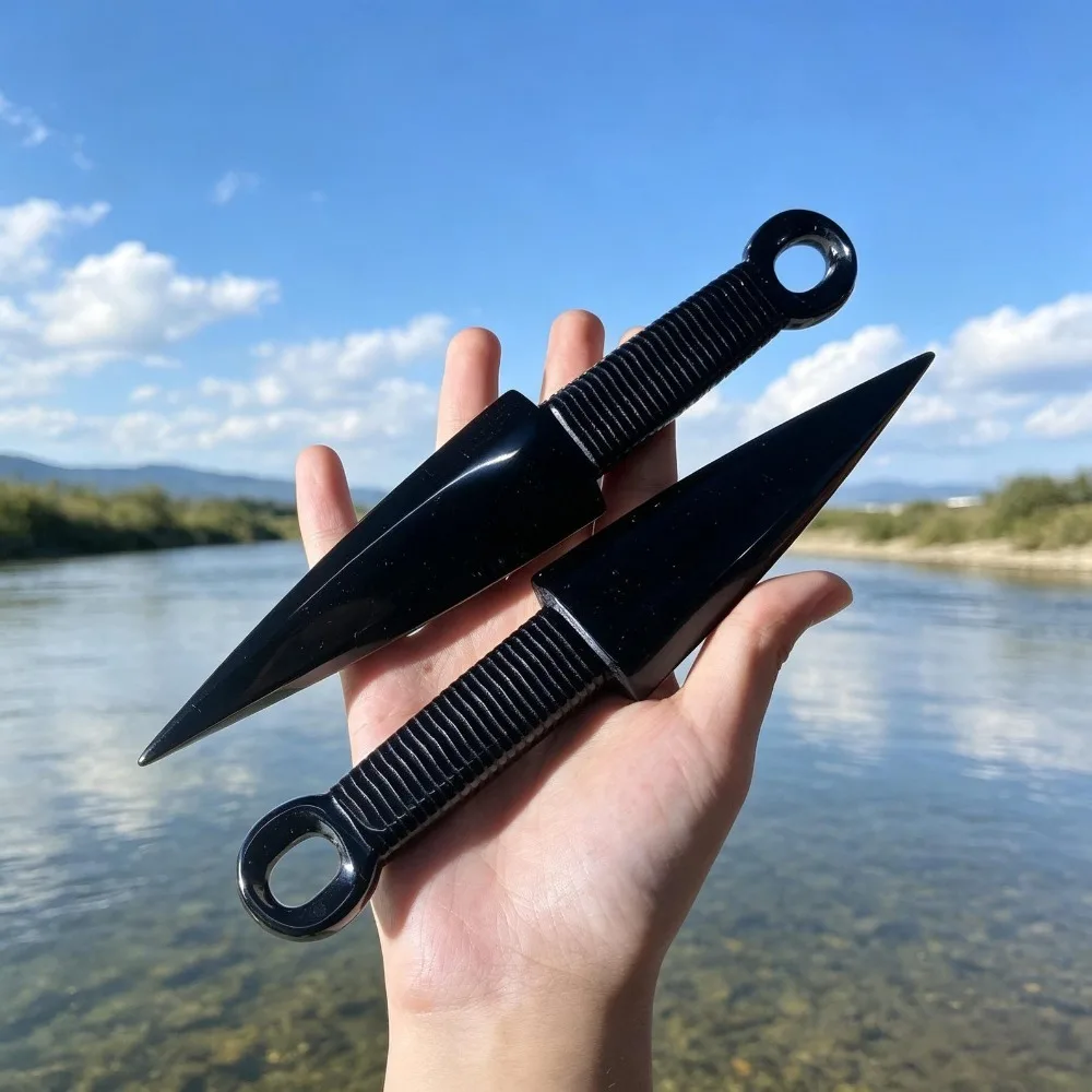 1PC Natural Obsidian Original Stone Model Knife Unbladed Knife Polishing Crystal Crafts Quartz Healing Stone Home Decor