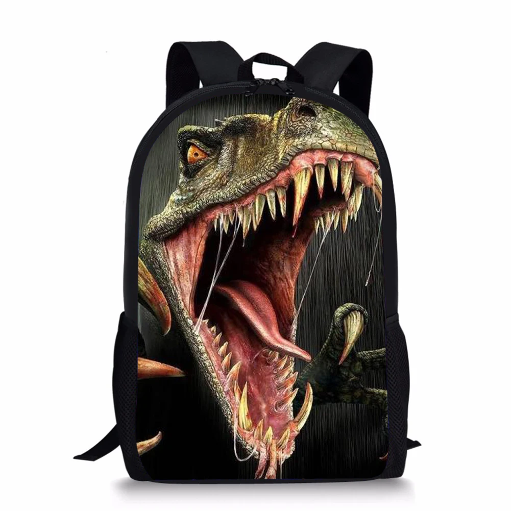 

2024 Children Kids Boys Fashion 3D Cool Dinosaurs Print Men Shoulder Backpack Bags Teenagers Tyrannosaurus Student Schoolbags