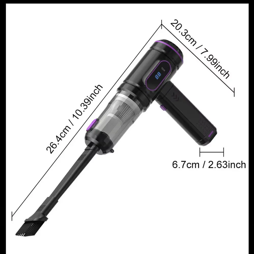 Car Wireless Multifunctional Vacuum Cleaner High Powerful Suction Portable Handheld For Home Auto Mini Cleaner Air Duster Blower