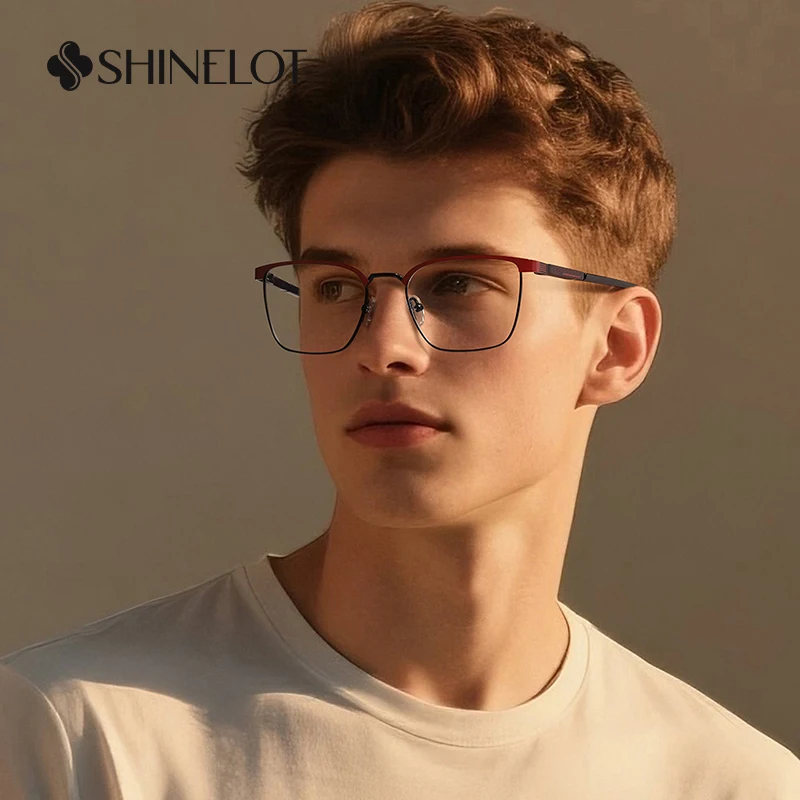 

91704 Classic Men Eyeglasses Frame Bluelight Blocking Optical Glasses Full Frame Gentleman Workplace Eyewear Party Gift