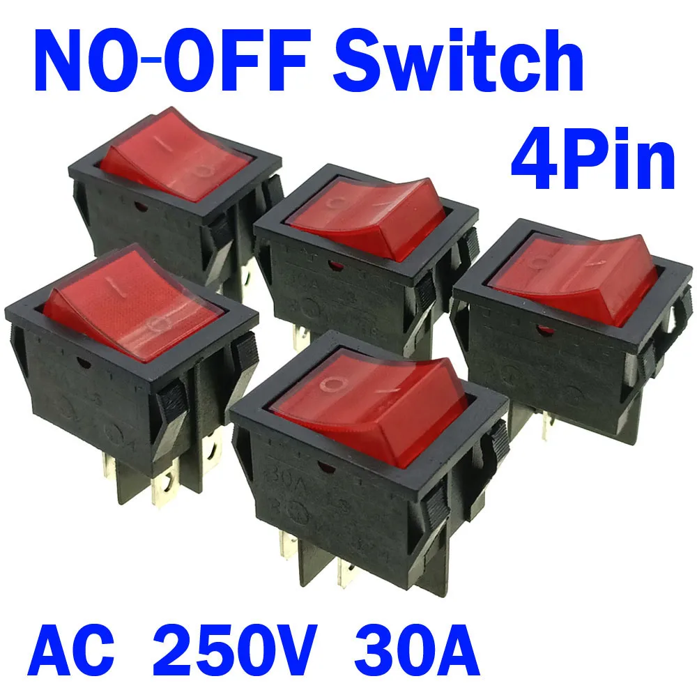 ON/OFF 30A 250V AC High Current 4Pin Power Switch Connector Special for Eelding Machine Rocker Power Button Switches