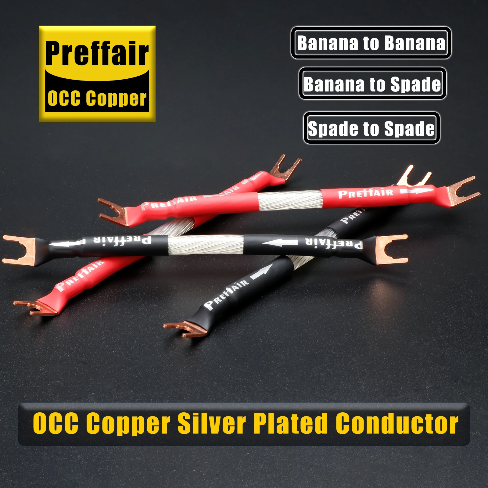 Preffair 4 Uds audio de alta gama cable de puente chapado en plata altavoz de alta fidelidad puente cable de altavoz cables de puente biwire