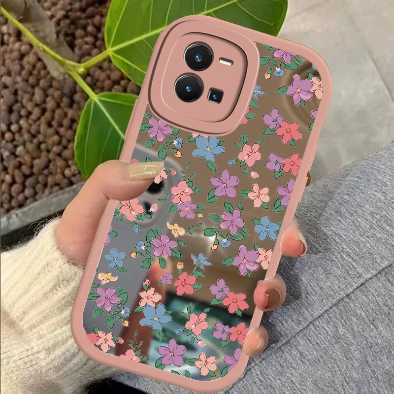 Silicone Shockproof Case For Vivo U3 U 3 T1X Z3 Mirror Makeup Flower Cover For Vivo Z3 Z 3 Z3I Z1X T1 X Soft Back Fundas