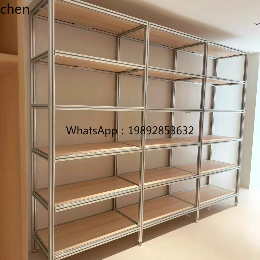 ZMLBirch Aluminum Profile Floor-standing Multi-layer Display Cabinet Product Sample Display Cabinet Storage Organizer Shelf