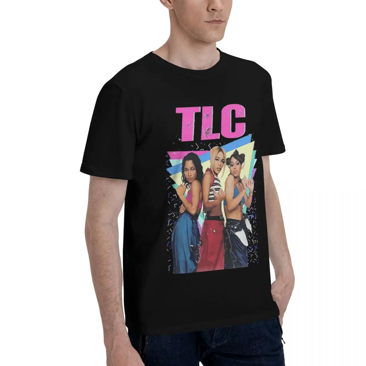 90s TLC الفتيات الفرقة 100% القطن عادية تنفس مريحة Kawaii مضحك Ugus تي شيرت ملابس رجالية