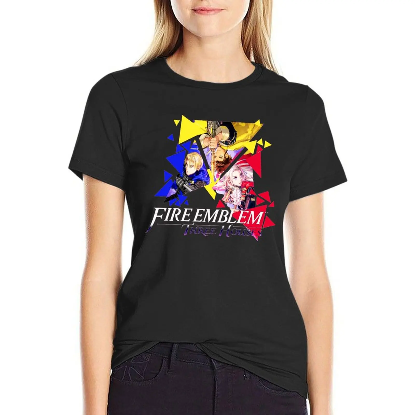 Fire Emblem Three Houses - Edelgard, Dimitri, Claude Premium Scoop T-Shirt funnys customs t-shirts for Women cotton