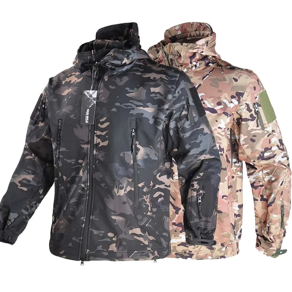 Soft Military Tactical Safari Army Outfit Waterproof Windbreaker Clothing Men Camo Comba s Hunting Clothes