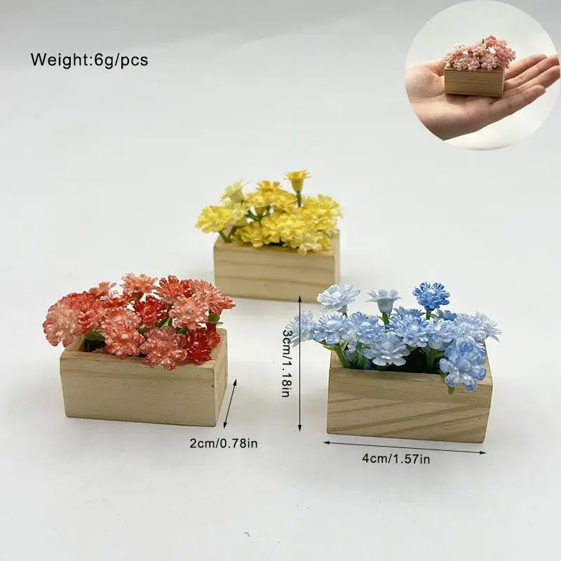 Realistic Artificial Gypsophila Potted Plant Small Portable Ornament for Outdoor Picnic Prop Micro Landscape Decor