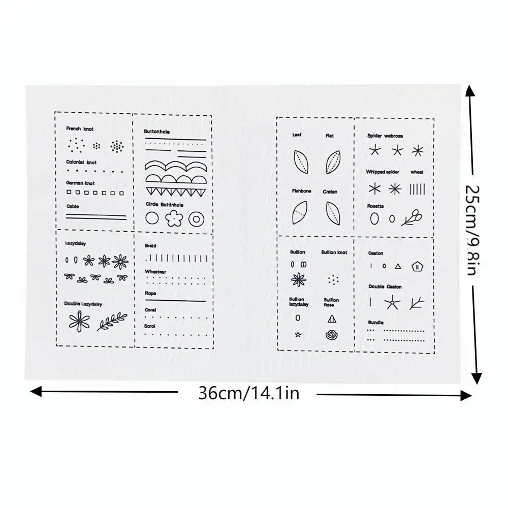 DIY Creative Sewing Kit Embroidery Stitch Book for Beginners - Learn And Practice Hand Sewing Techniques