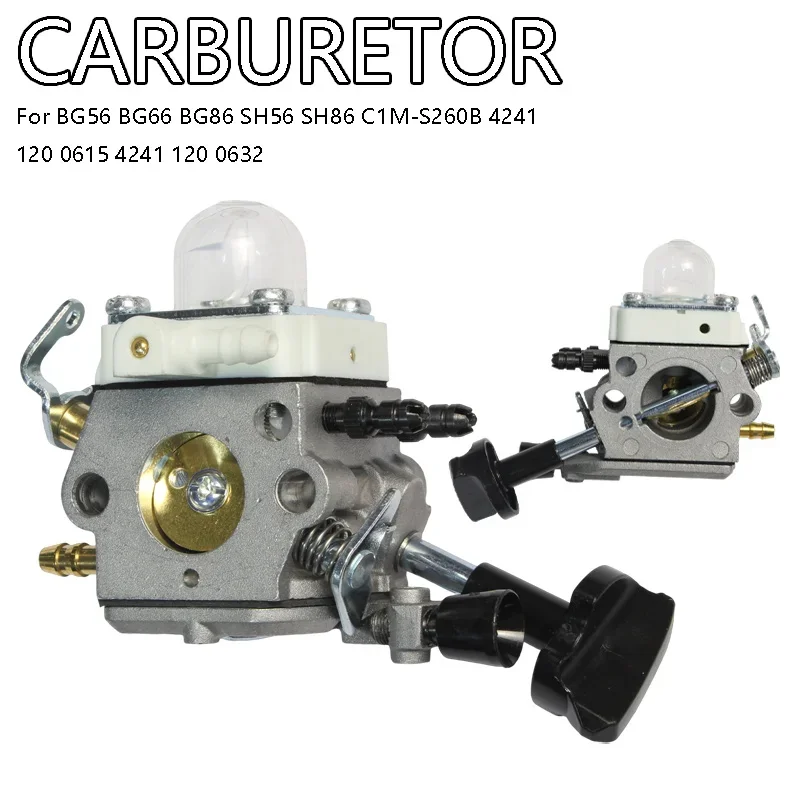 Handheld Leaf Blower Carburetor Kit For BG56 BG66 BG86 SH56 SH86 C1M-S260B 42411200615 42411200632