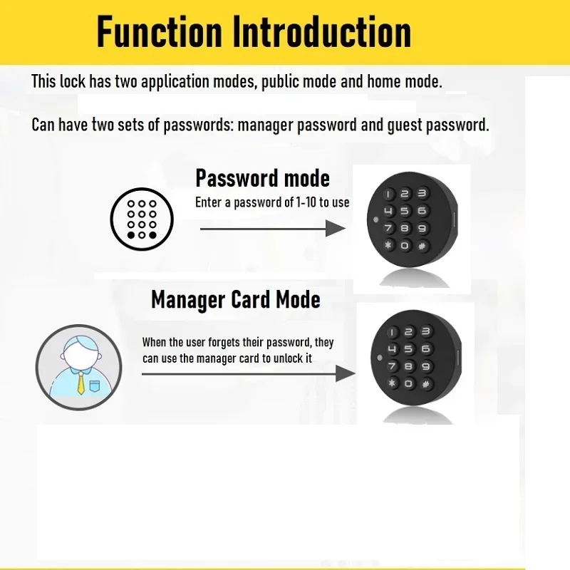 Smart Password Door Lock Keyless Gym Storage Cabinet Lock Office Drawer Lock File Cabinet  Electronic Locks Digital Code Locks