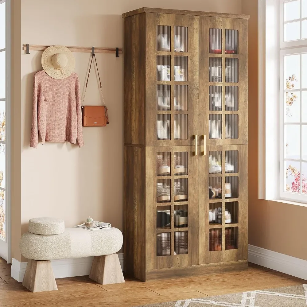 

Tall Shoe Cabinet with Doors, 8-Tier Shoe Storage with Adjustable Shelves, Modern Shoe Organizer Rack Cabinet, Customized