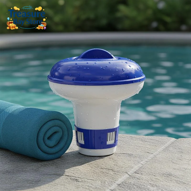 5 Inch Floating Pool Chlorine Dispenser With Adjustable Flow Vents And Leak Proof Lid For Indoor Outdoor Pools Spa Hot Tubs