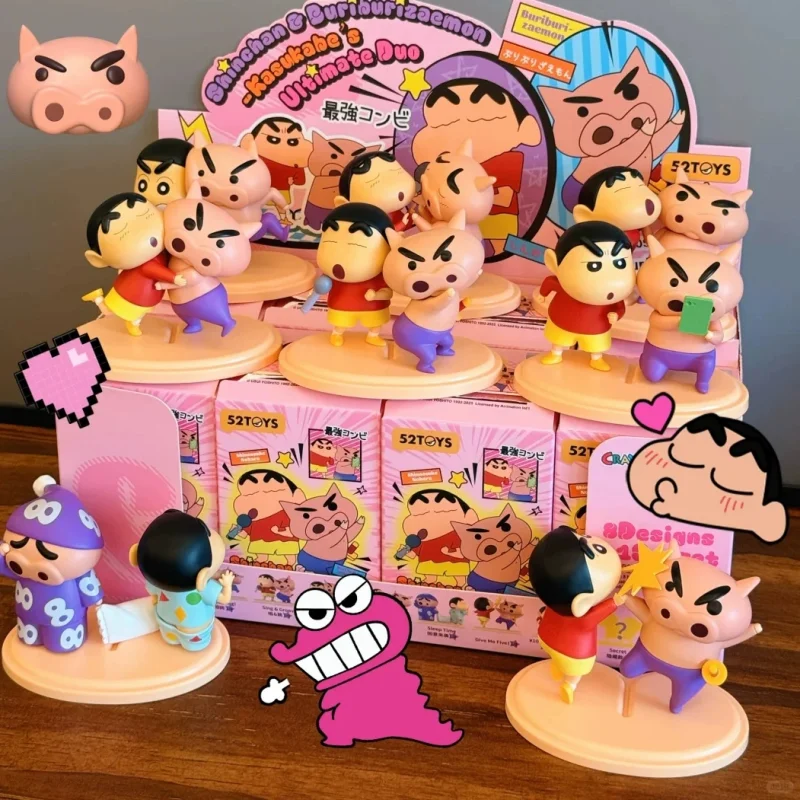 

52TOYS Blind Box Crayon Shinchan Buriburizaemon Kasukabe Ultimate Duo Trendy Collectible Figure Desktop Ornament Gift For Adult