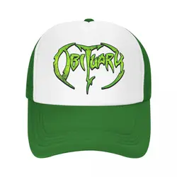 Adult Obituary Band Logo Death Metal Trucker Hats Sport Mesh Baseball Cap Polyester Heavy Metal Hats Adjustable Sun Hats Summer