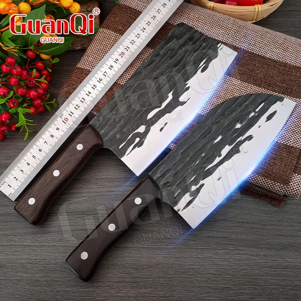 Stainless steel kitchen knives hammer pattern forged chef knife kitchen household chopper multi-purpose meat cleaver