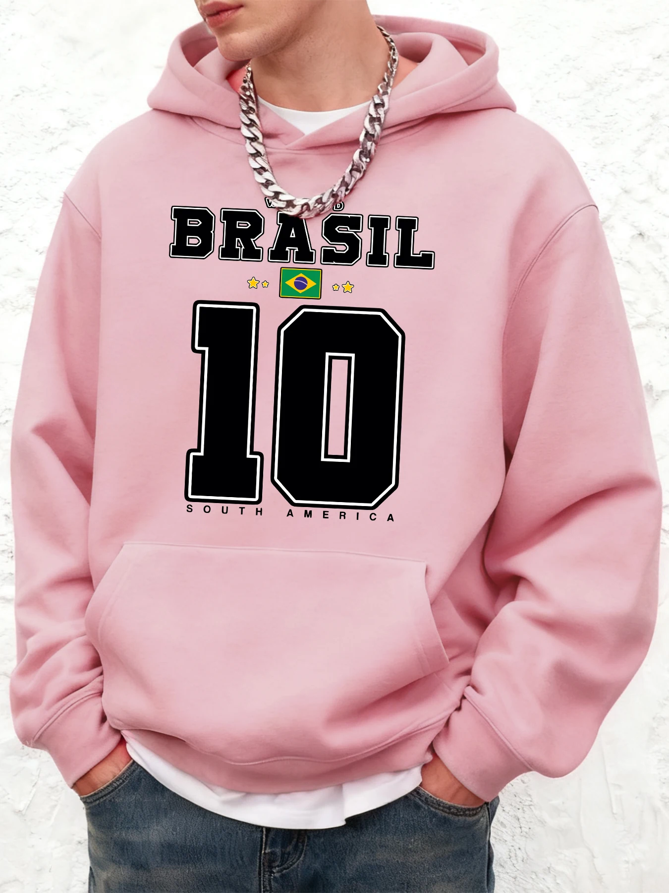 العالم البرازيل أمريكا الجنوبية الطباعة الرجال هوديس فضفاض القطن هودي كل مباراة جيب البلوفرات الخريف الدافئة للجنسين الشارع الشهير