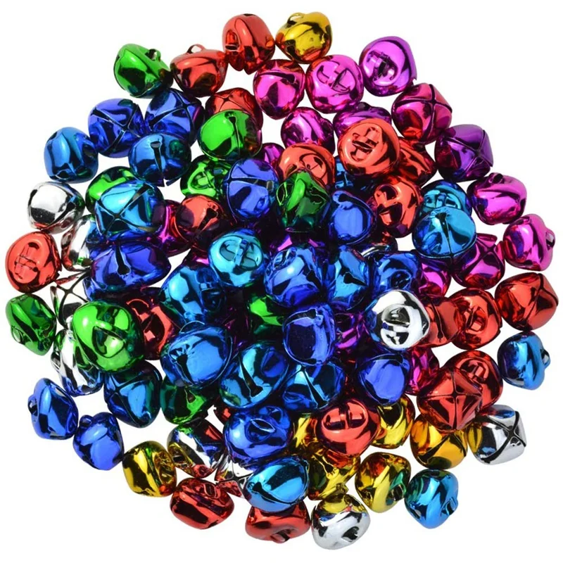 100Pcs Jingle Bells 1 Inch Craft Bells Bulk DIY Bells for Christmas, Party, Festival Decoration and Home Decoration