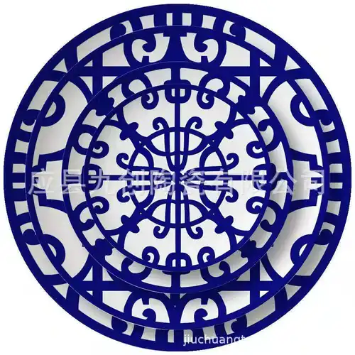 3 Color Ceramic Plate Hand-Painted Red Art Creative Round  Tableware Dinner Plates Set Charger Plates for Wedding Pasta Plate - Image 2