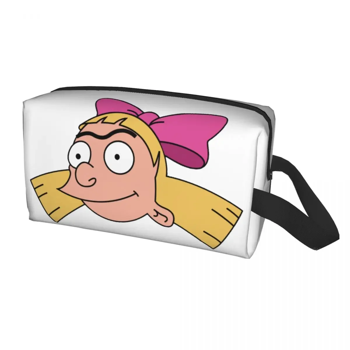 Travel Hey Arnold Anime Comedy Helga Pataki Toiletry Bag Kawaii Cosmetic Makeup Organizer for Women Beauty Storage Dopp Kit Case