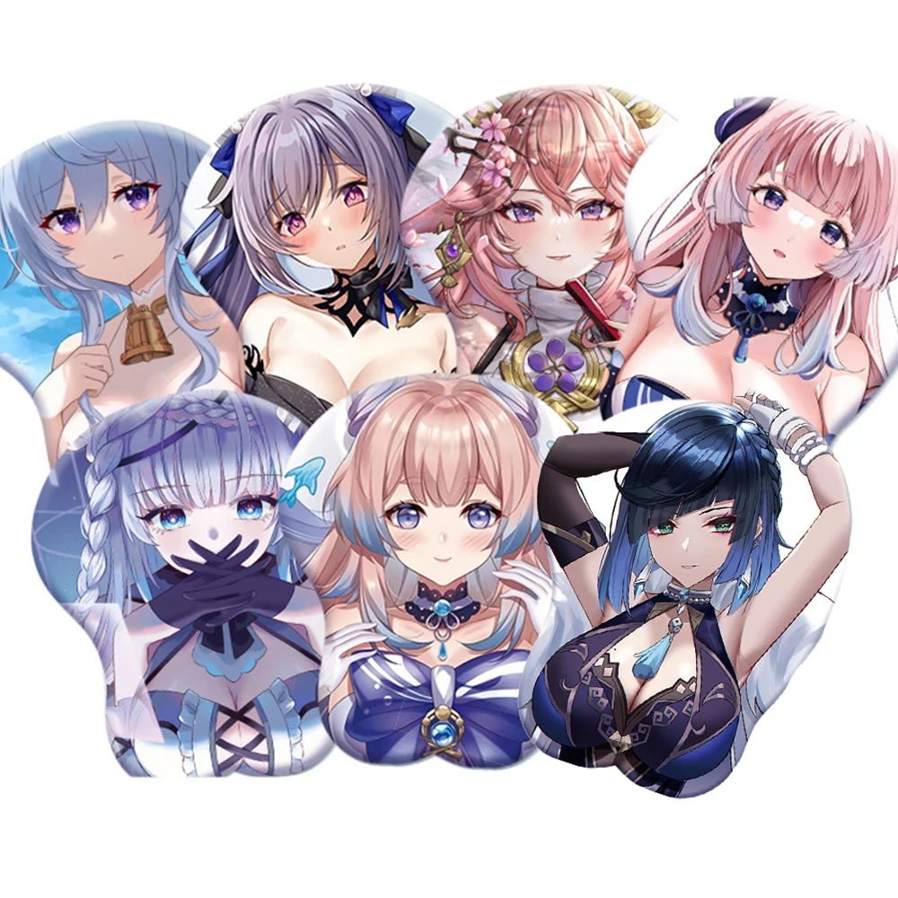 

Genshin Impact Anime 3D Mousepad Computer Accessories Table Mat Three-Dimensional Hand Pad Beauty Role Silicone Wrist Pad Mouse