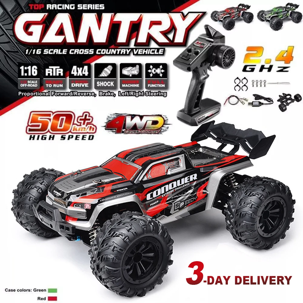 2024 New 1:16 Scale Large RC Cars 50km/h High Speed RC Cars Toys for Boys Remote Control Car 2.4G 4WD Off Road Monster Truck