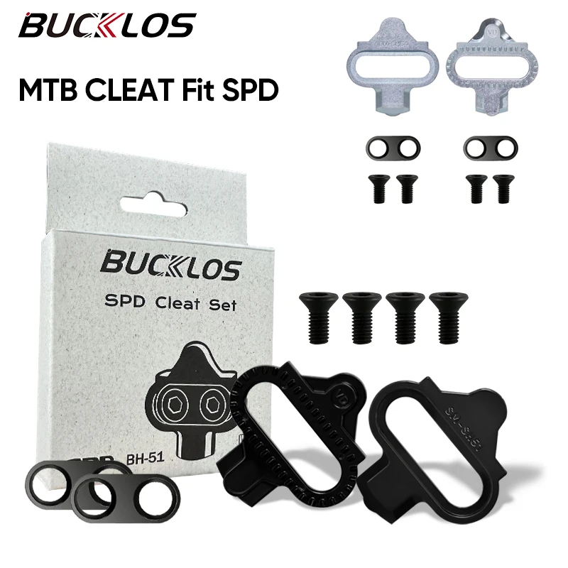 BUCKLOS MTB Bicycle Cleats BH51 BH56 Self-Locking Mountain Bike Pedal Cleat Durable Cycling Shoes Pedal Clip for SPD Accessories