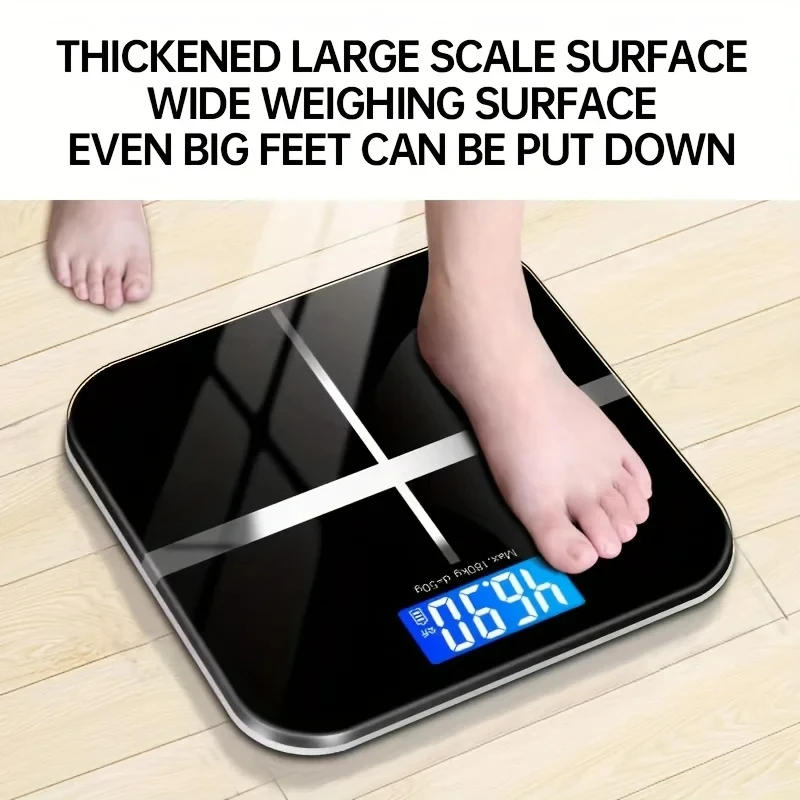 Digital Body Weight Scale – 400 LB/180KG Capacity, LCD Display, Ultra-Wide Platform, with Temp (°F) and USB Charging