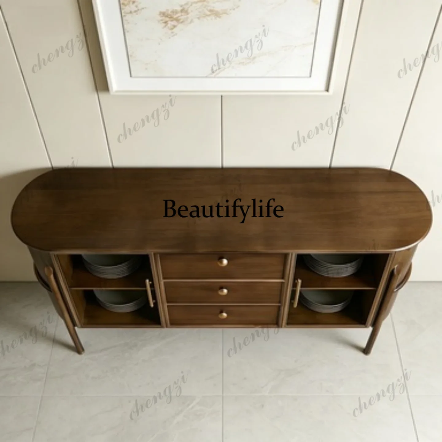 D136 New Chinese-style ebony triangular decorative cabinet household solid wood corner cabinet living room wall locker