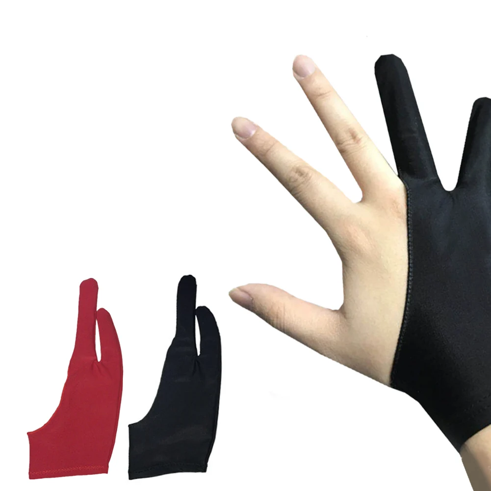 Guantes de pintura transpirables para tableta de dibujo, guante de artista gráfico para colorear, cubierta de dedo, suministros de arte escolar, derecho, Izquierdo, 2 dedos