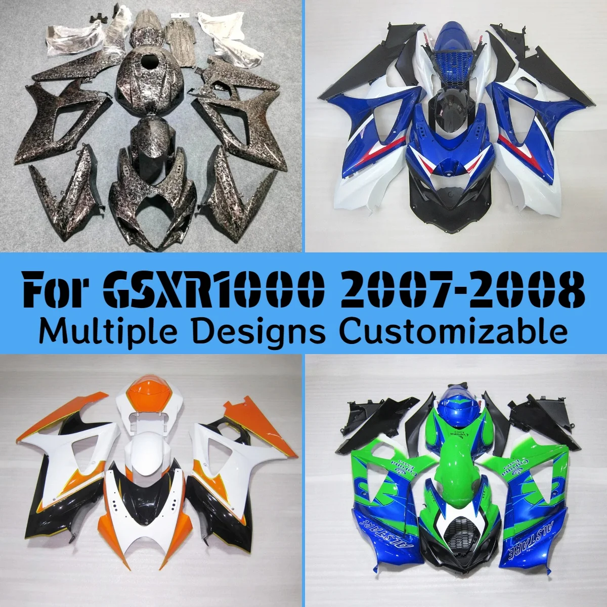 For GSXR 1000 2007 2008 Fairings GSXR1000 07 08 Carbon Fibre Motorcycle Accessories Injection Fairing Kit Cover Set