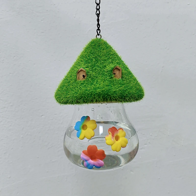 

Подвесной домик для патио с Колибри, флокирующий домик с грибами, дозатор воды для птиц, Новинка