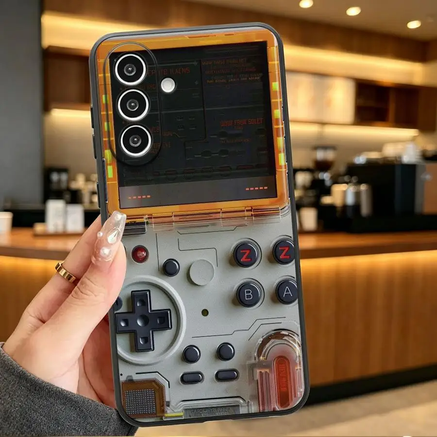 Orange Game Console Phone Cover Case for Samsung Galaxy A57 A25 A16 A15 A55 A53 A17 A23 A73 A51 A37 A06 A52 A36 A12 A50 A70 A41
