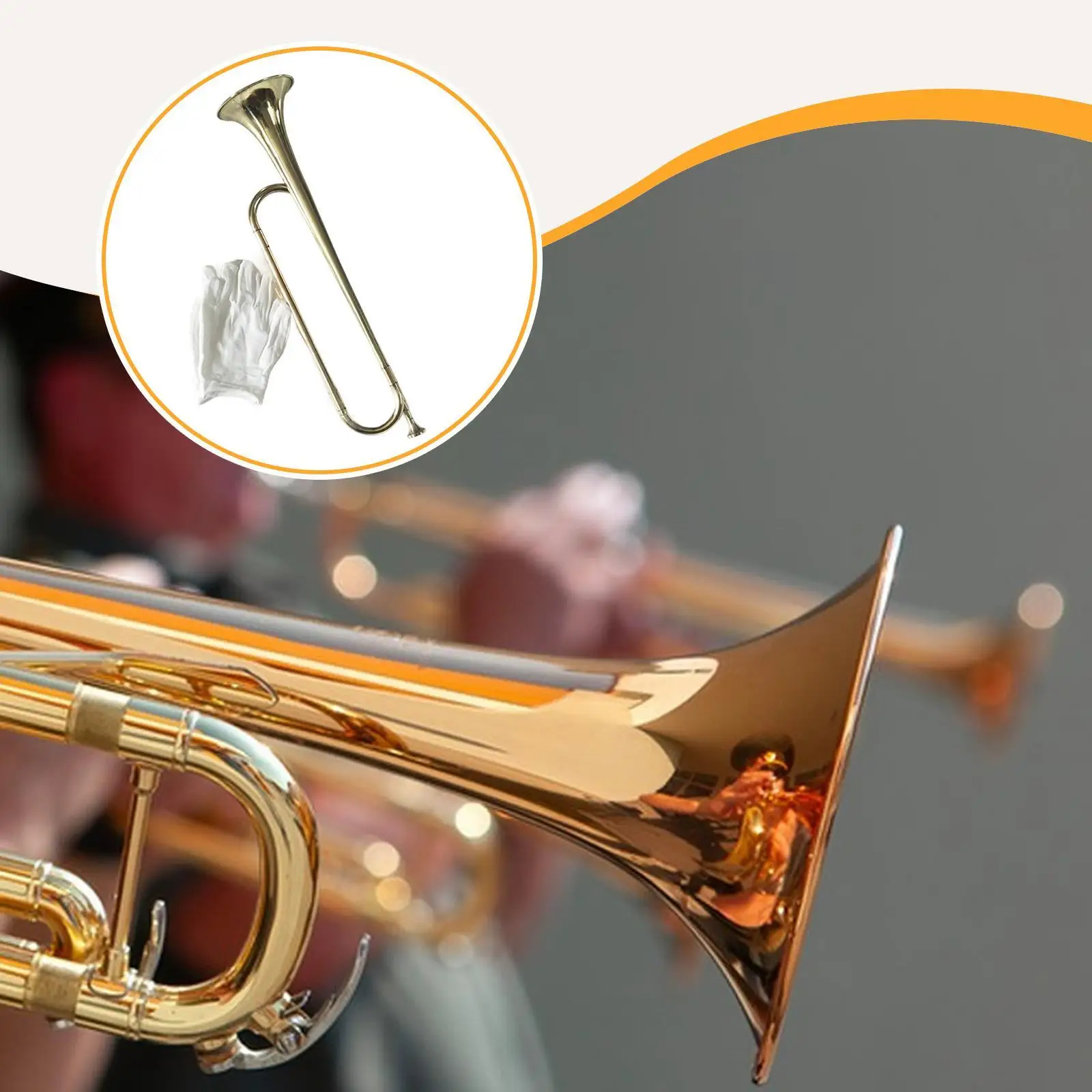 Bugle Musical Instrument Professional Gold Drum Trumpet for Festival Performance