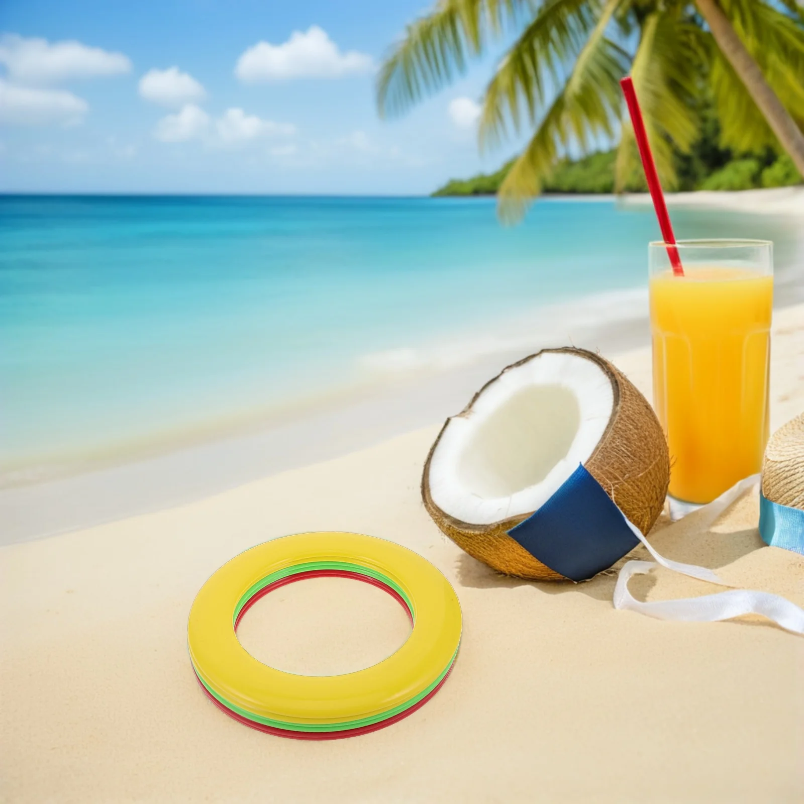 6 pçs conjunto de disco voador 10 Polegada oco redondo anel voador cores sortidas leve jogo de arremesso ao ar livre para família parque de praia